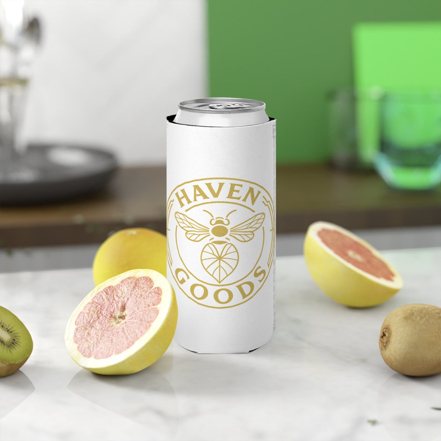 Haven Goods Logo Slim Can Cooler